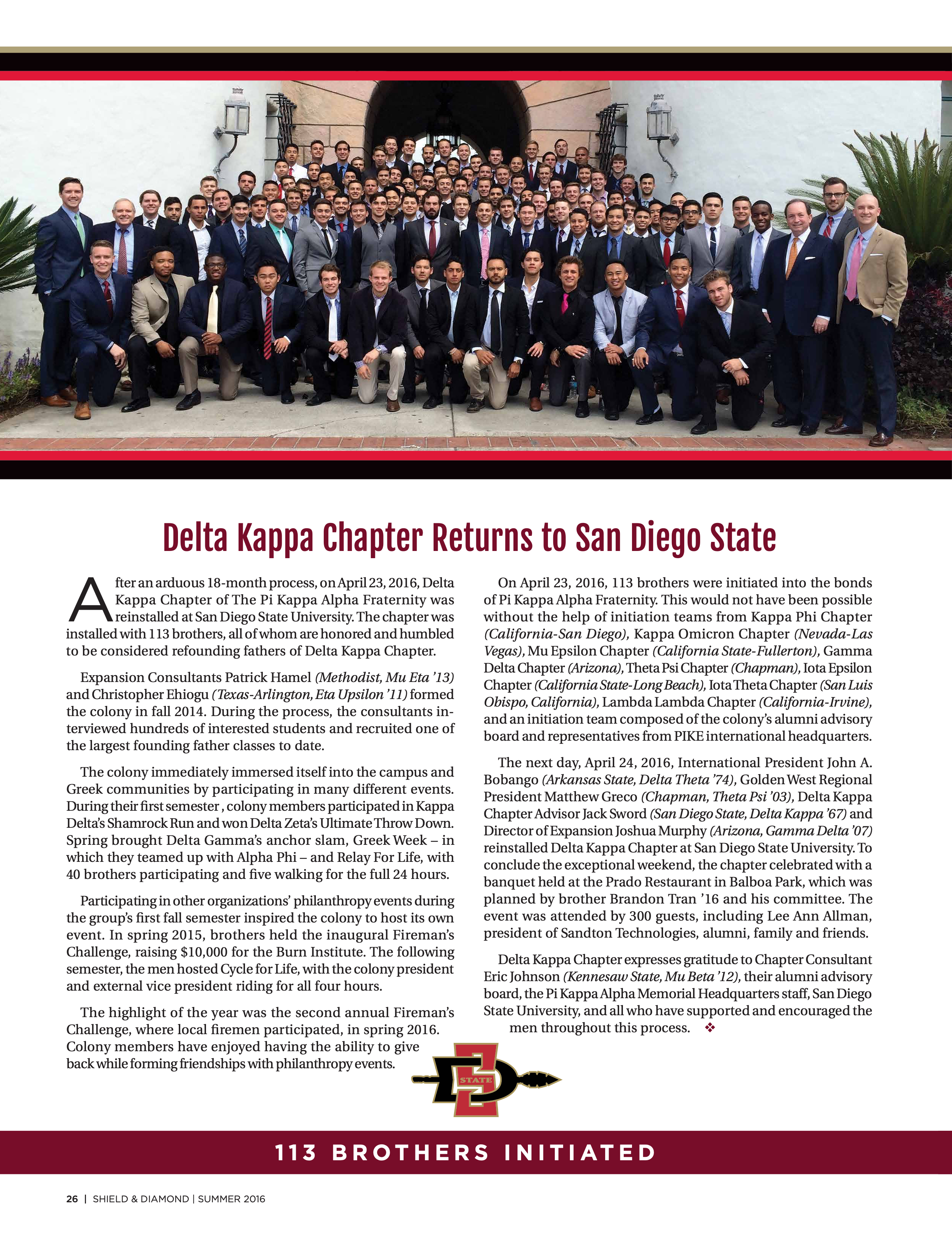 Delta Kappa Chapter Returns to San Diego State